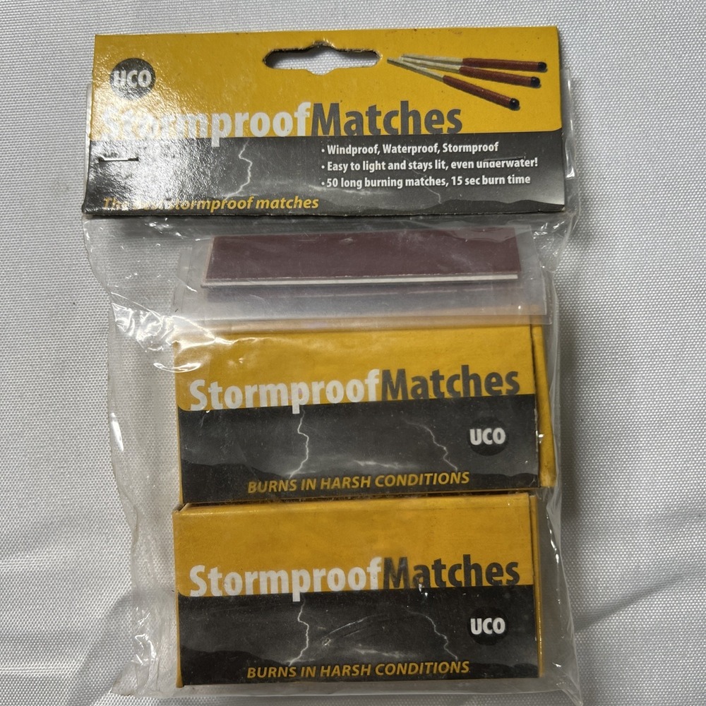 2 New UCO Stormproof Matches - Camping/Hunting Windproof Waterproof -‎ 25ea